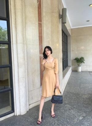 Đầm xòe thiết kế 20034 màu da