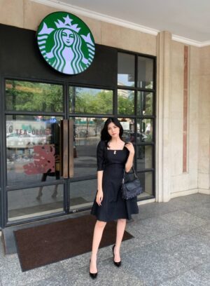 Đầm xòe thiết kế 20034 màu đen