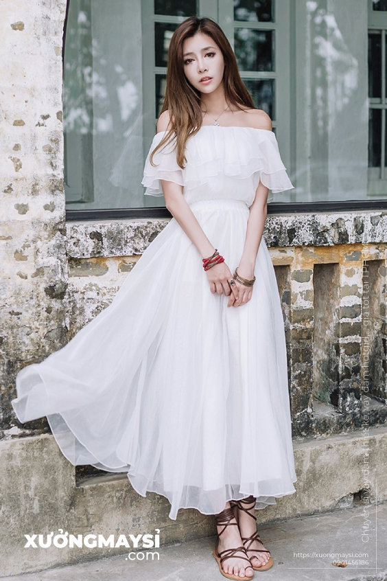 Váy maxi trắng đi biển 2021 đẹp  Phong cách thời trang Voan Thời trang