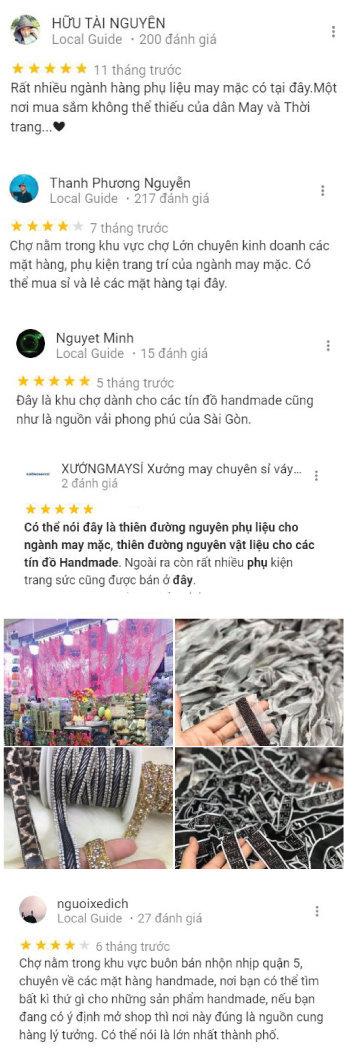 Những đánh giá của người dùng trên Google về khu chợ Đại Quang Minh Q5