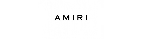 Hiện tại thì logo chính của Amiri cũng chính là tên thương hiệu và được Amiri thường xuyên hoạ tiết thêm đường nét mới lạ trên logo