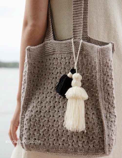 Handmade bằng len: Cách móc túi len caro đẹp